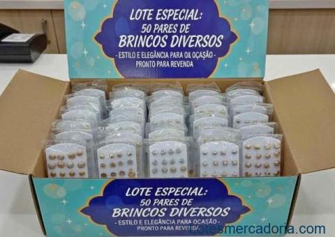 Brincos diversos lote 50 cartela
