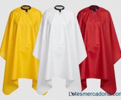 💇 LOTE ATACADO (195 UNIDADES): Capa de Corte de Cabelo Preta Descartável / Reutilizável