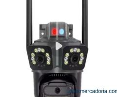 Câmera 3 lentes de Segurança PTZ (Múltiplas Lentes/Ângulo Amplo)