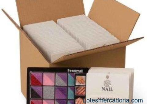 *LOTE COM 100 CARTELAS – NAIL ART PROFISSIONAL EM CAIXA DE PAPELÃO*