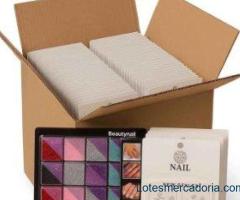 *LOTE COM 100 CARTELAS – NAIL ART PROFISSIONAL EM CAIXA DE PAPELÃO*
