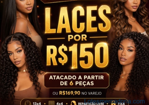 Lote de Laces Front, alta qualidade, modelos diversos (6 Unidades)